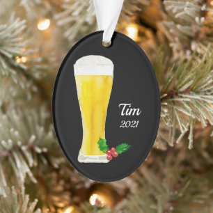 Tall Beer Personalised Ornament