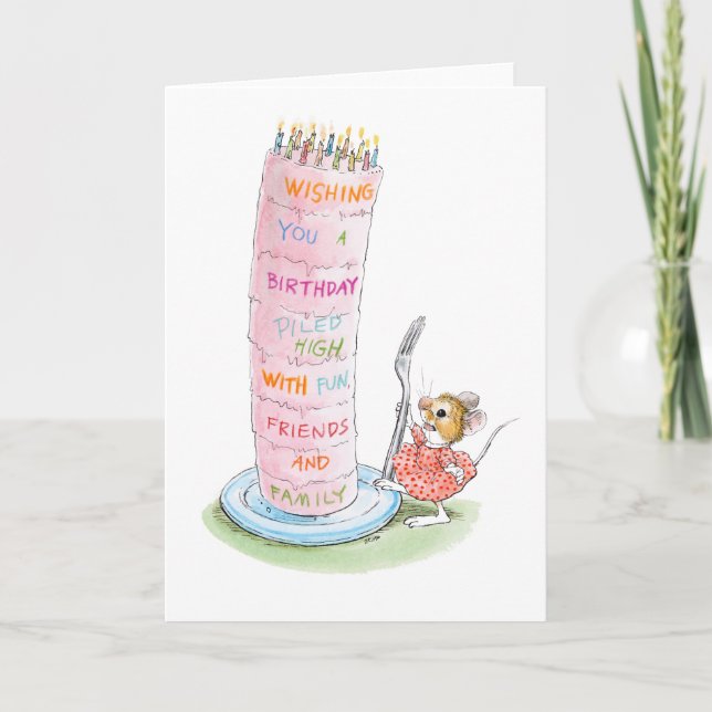 Tall Birthday Cake Card (Front)