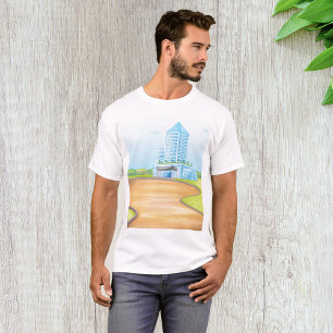 Tall Blue Building Mens T-Shirt