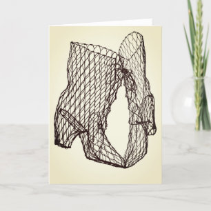 Tall boots shoes & wire mesh heels thank you card
