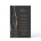 Tall Budget Black Gold Agate Dark Wedding Menu