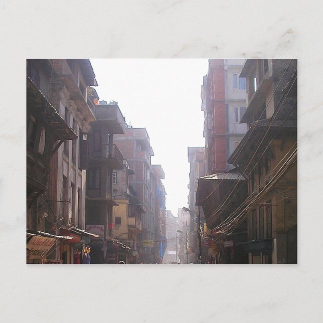 Tall Buildings, City Street, Kathmandu, Nepal Postcard (Front)