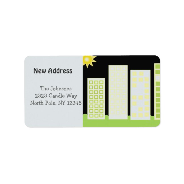 Tall Buildings New Address Label (Front)