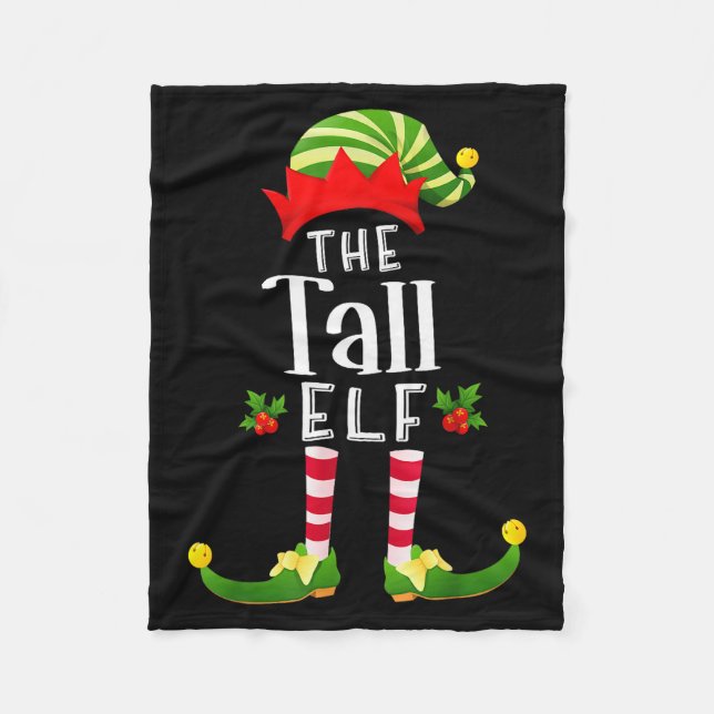 Tall Christmas Elf Matching Pajama X-mas Party  Fleece Blanket (Front)
