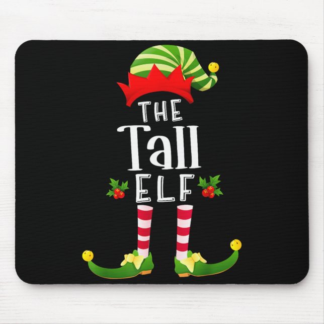 Tall Christmas Elf Matching Pajama X-mas Party  Mouse Mat (Front)