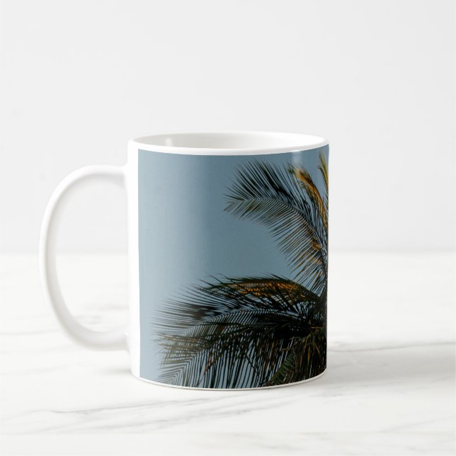 Tall coconut tree coffee mug (Left)