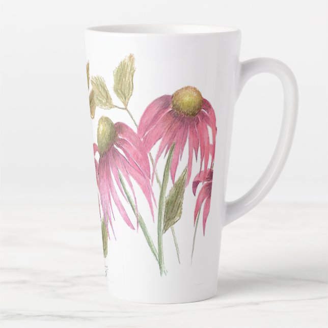 Tall coneflower mug. latte mug (Right)