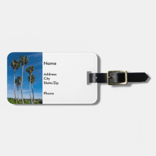 Tall Curving Palms Luggage Tag