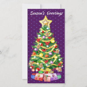 Tall Custom Christmas card tree and decorations.