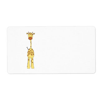 Tall Cute Giraffe. Cartoon Animal.