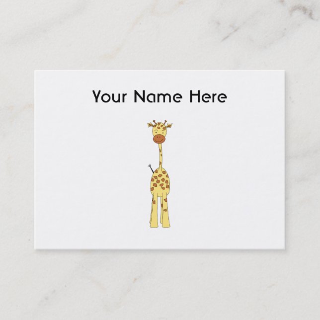 Tall Cute Giraffe. Cartoon Animal. Business Card (Front)