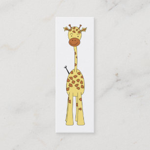 Tall Cute Giraffe. Cartoon Animal. Mini Business Card