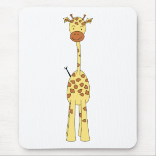 Tall Cute Giraffe. Cartoon Animal. Mouse Mat