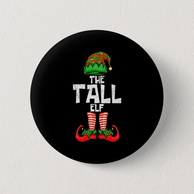 Tall Elf Christmas Matching Family  6 Cm Round Badge (Front)