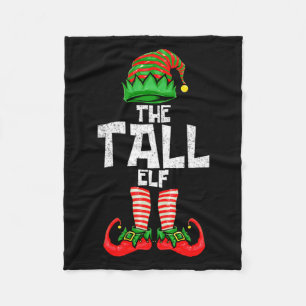 Tall Elf Christmas Matching Family Fleece Blanket