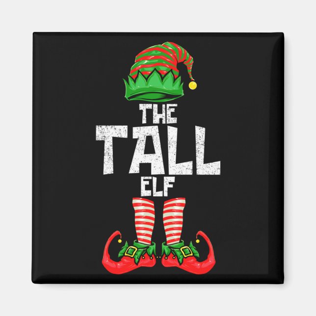 Tall Elf Christmas Matching Family  Magnet (Front)