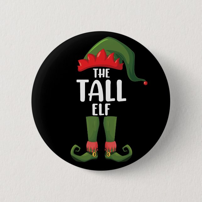 Tall Elf Matching Family Christmas  6 Cm Round Badge (Front)