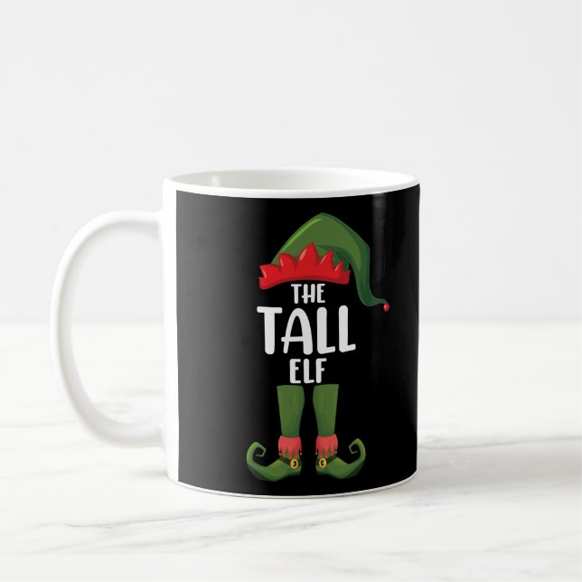 Tall Elf Matching Family Christmas  Coffee Mug (Left)