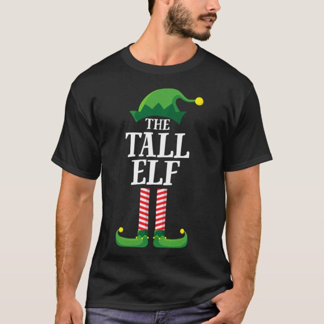 Tall Elf Matching Family Group Christmas Party T-Shirt (Front)