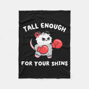 Tall enough for shins cute boxing possum humour fleece blanket