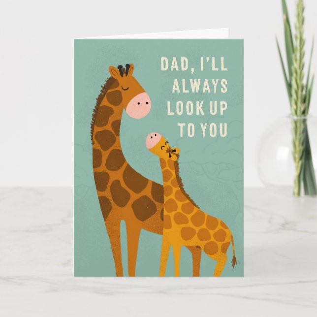 Tall Giraffe Dad Father's Day Card (Front)
