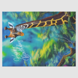 Tall Giraffe in the trees Birthday Tissue Paper