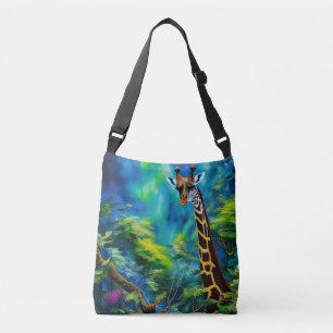 Tall Giraffe in the Trees Crossbody Bag