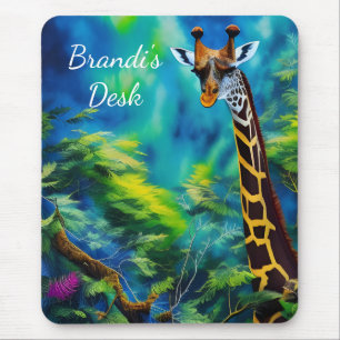 Tall Giraffe in the Trees Mouse Mat