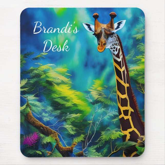 Tall Giraffe in the Trees  Mouse Mat (Front)
