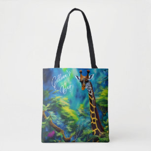 Tall Giraffe in the trees *Personalise* Tote Bag