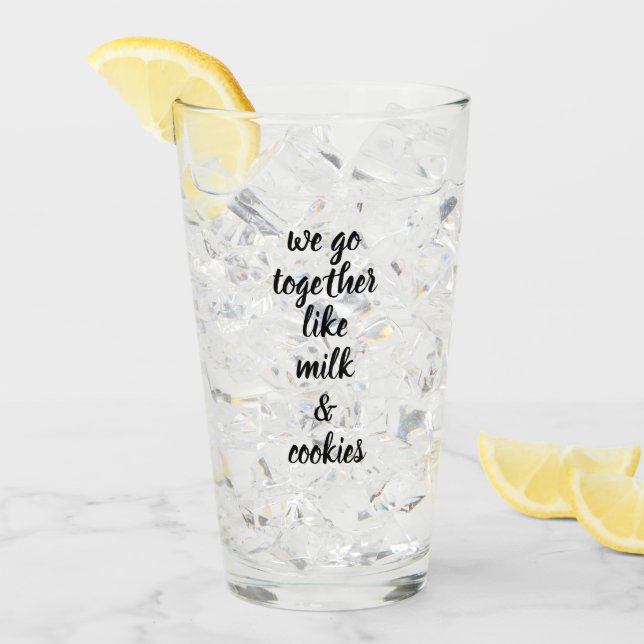 Tall Glass Tumblers - Milk & Cookies (Front Ice)