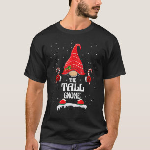 Tall Gnome Buffalo Plaid Matching Family Christmas T-Shirt