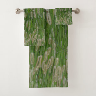 Tall Green Grasses Seeds Bath Towel Set