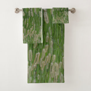 Tall Green Grasses Seeds Bath Towel Set