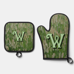 Tall Green Grasses Seeds Oven Mitt & Pot Holder Set
