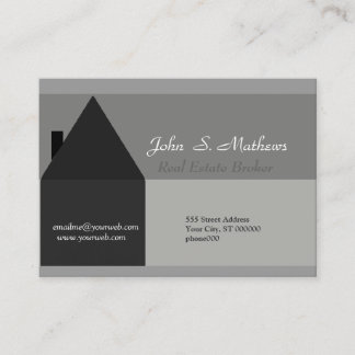Tall Housetop Roof  Modern House Black  Grey Business Card