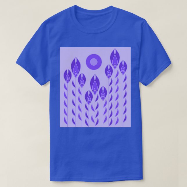 Tall Irises Lavender T-Shirt (Design Front)
