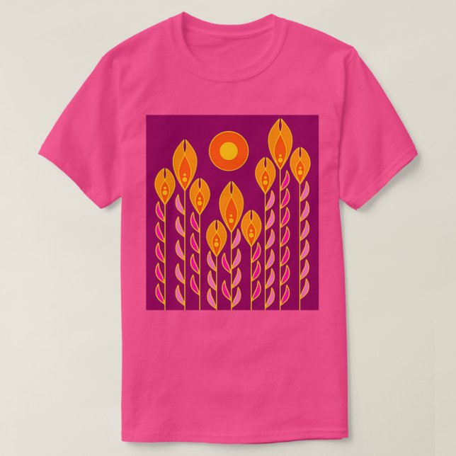 Tall Irises Orange T-Shirt (Design Front)