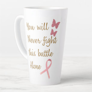 Tall Latte Mug, Cancer Inspired, Pink Ribbon Mug