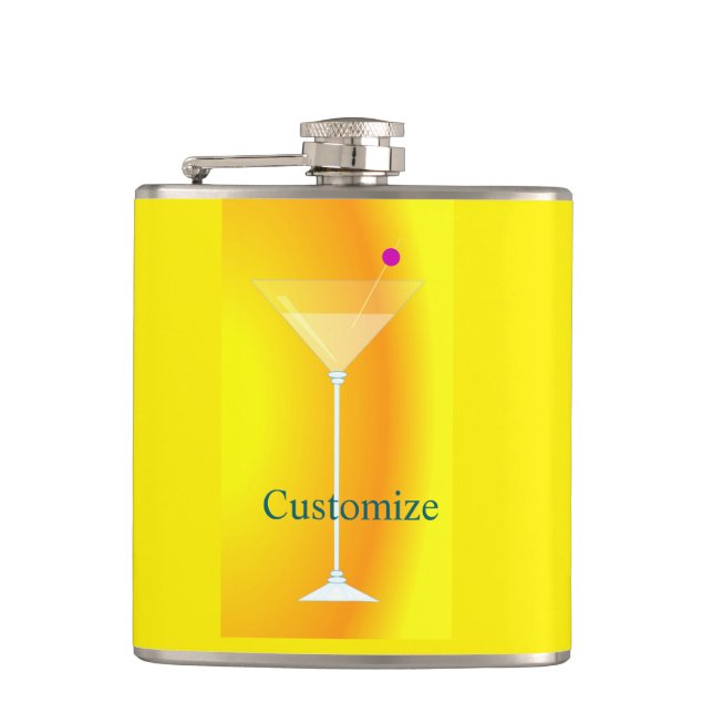Tall Martini Cocktail Thunder_Cove Hip Flask (Front)