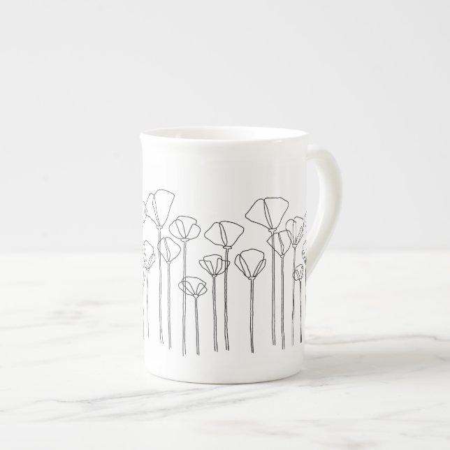 Tall Mug with California Poppies  (Front Right)