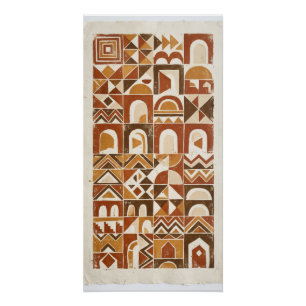 Tall Ochre Folk Architecture Wall Art Poster