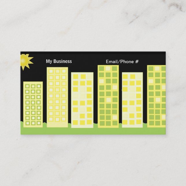Tall Office Buildings Business Card (Front)