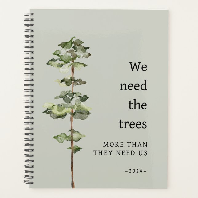 Tall Pine Tree Eco Friendly 2024 Planner (Front)