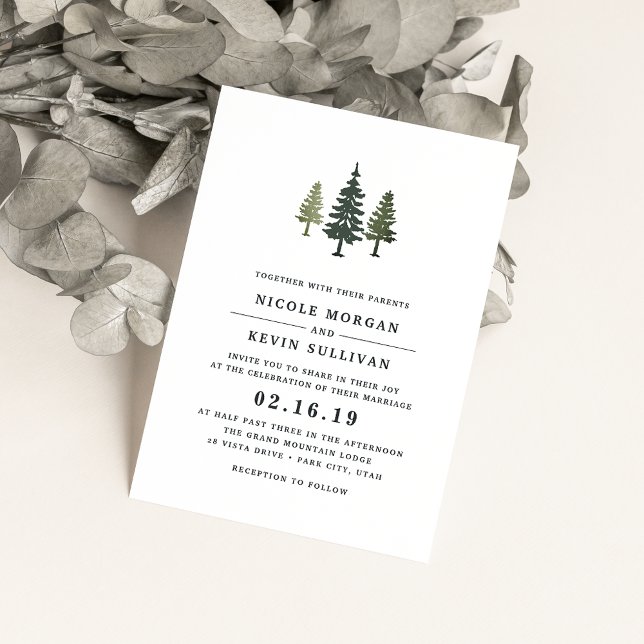 Tall Pines Wedding Invitation (Creator Uploaded)