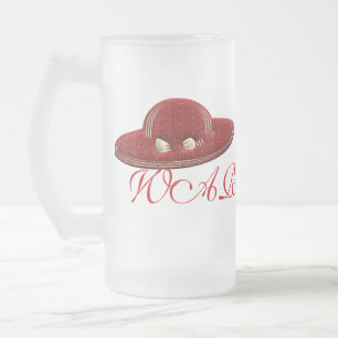 Tall Red Hat Warning Glass Mug
