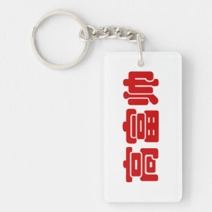 Tall, Rich & Handsome 高富帅 Chinese Hanzi MEME Key Ring