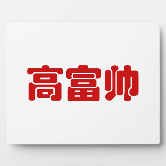 Tall, Rich & Handsome 高富帅 Chinese Hanzi MEME Plaque (Front)