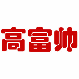 Tall, Rich & Handsome 高富帅 Chinese Hanzi MEME Standing Photo Sculpture