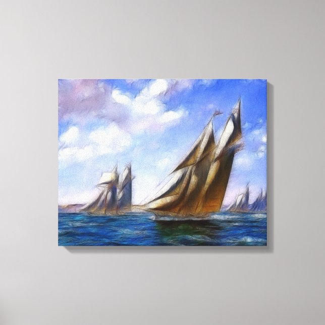 Tall Sailing Ships Art Wrapped Canvas (Front)